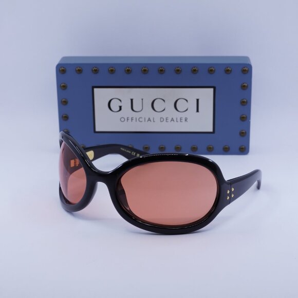 Gucci GG1381S 001 Cat Eye Sunglasses - Shiny Black/Red - Picture 1 of 12